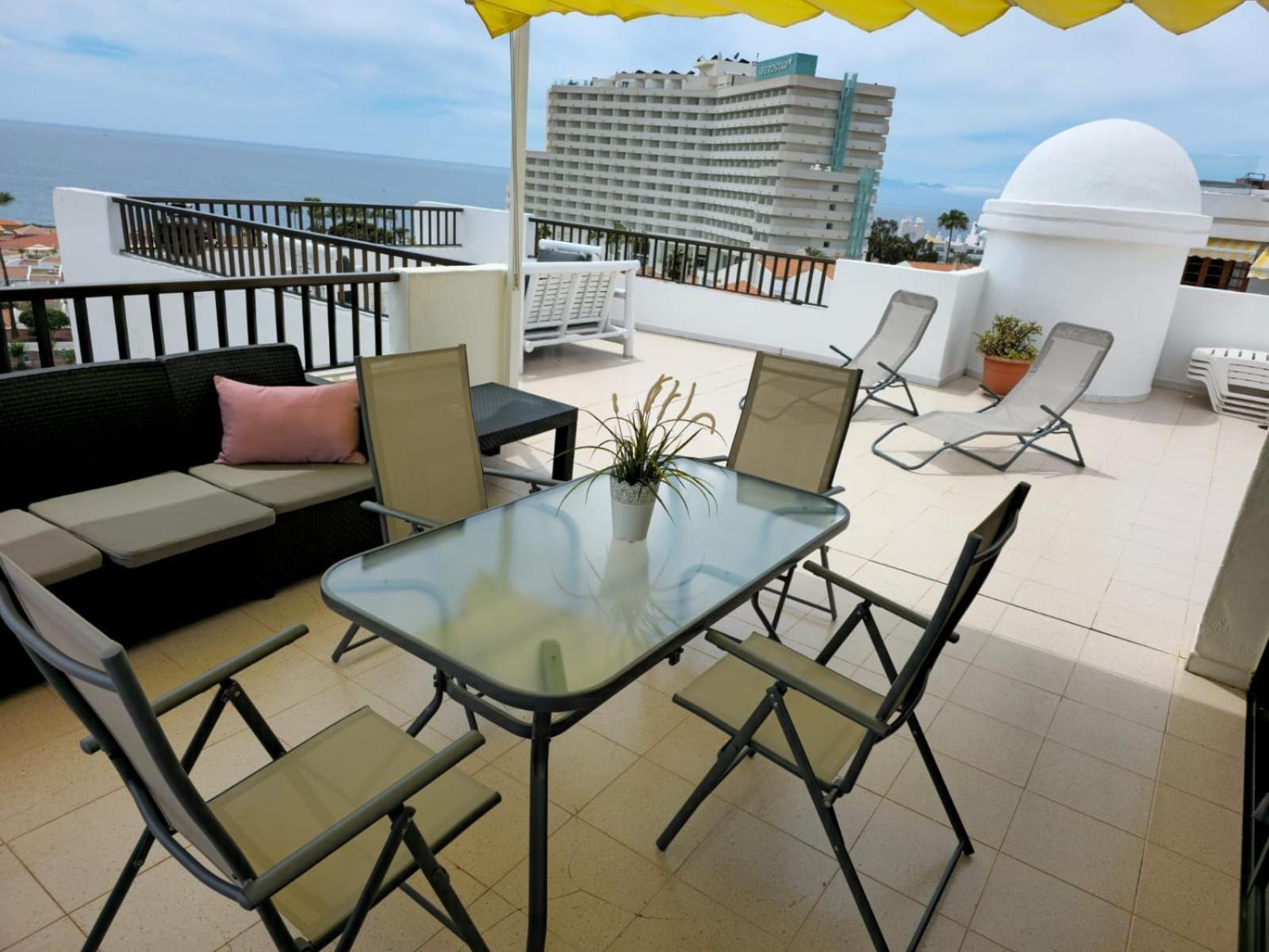 Penthouse Sea View Jacuzzy Terrace & Pool Apartment Playa Fanabe Ngoại thất bức ảnh